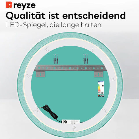 LED Spiegel Rund | Wandschalter-Steuerung | Neutralweißes Licht - Reyze Seria Simetria Model 6