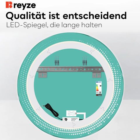 LED Spiegel Rund | Touch-Schalter | Kaltweißes Licht - Reyze Seria Simetria Model 8