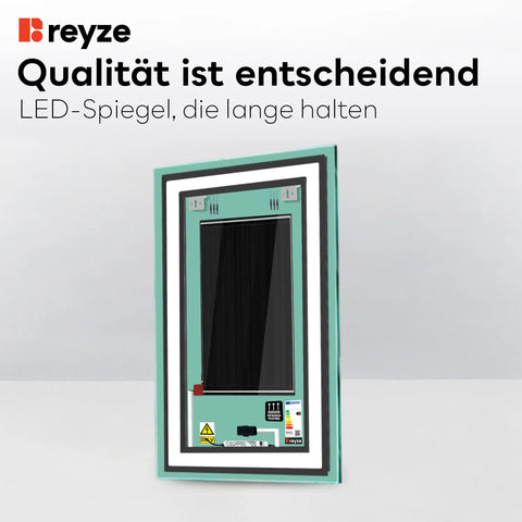 LED Spiegel Vertikal | Touch-Schalter | Anti-Beschlag-Funktion | Neutralweißes Licht - Reyze Seria Salono Model 1