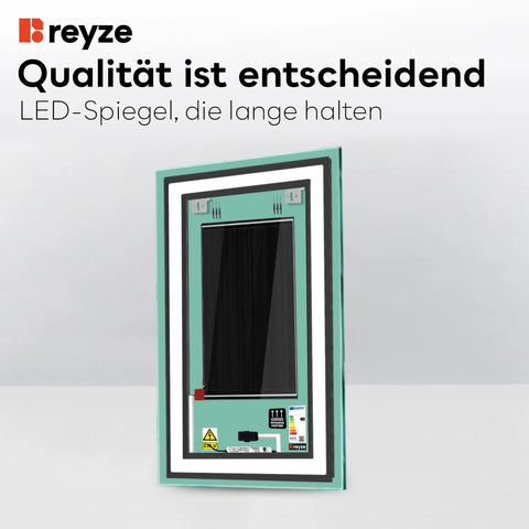 LED Spiegel Vertikal | Touch-Schalter | Anti-Beschlag-Funktion | Warmweißes Licht - Reyze Seria Salono Model 2