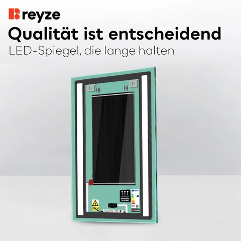 LED Spiegel Vertikal | Touch-Schalter | Anti-Beschlag-Funktion | Warmweißes Licht - Reyze Seria Salono Model 5