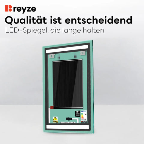 LED Spiegel Vertikal | Touch-Schalter | Anti-Beschlag-Funktion | Neutralweißes Licht - Reyze Seria Salono Model 7