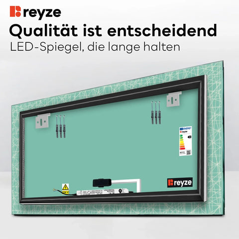 LED Spiegel Rechteckig | Touch-Schalter | Neutralweißes Licht - Reyze Seria Simetria Model 1