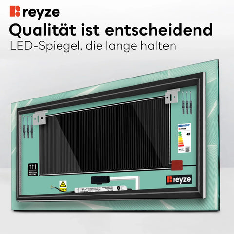 LED Spiegel Rechteckig | Touch-Schalter | Anti-Beschlag-Funktion | Kaltweißes Licht - Reyze Seria Simetria Model 2