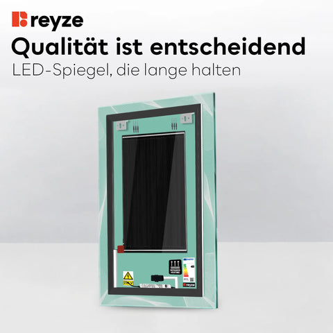LED Spiegel Vertikal | Touch-Schalter | Anti-Beschlag-Funktion | Neutralweißes Licht - Reyze Seria Simetria Model 2