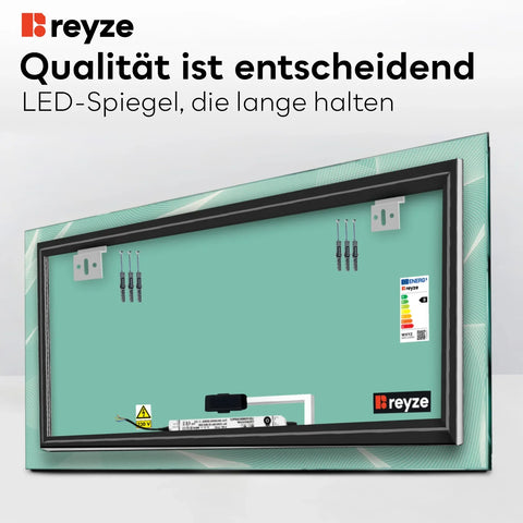 LED Spiegel Rechteckig | Touch-Schalter | Warmweißes Licht - Reyze Seria Simetria Model 2