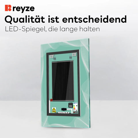 LED Spiegel Vertikal | Touch-Schalter | Anti-Beschlag-Funktion | Neutralweißes Licht - Reyze Seria Simetria Model 3