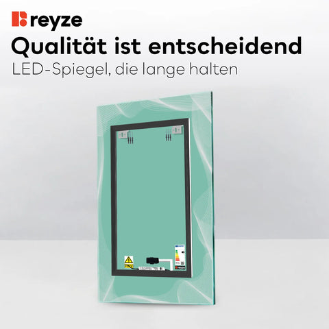 LED Spiegel Vertikal | Touch-Schalter | Warmweißes Licht - Reyze Seria Simetria Model 3