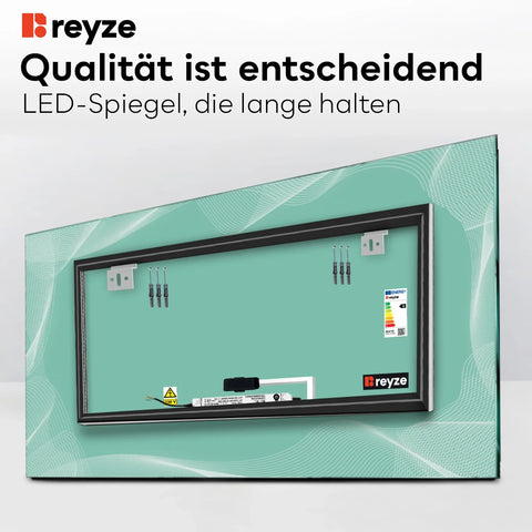 LED Spiegel Rechteckig | Touch-Schalter | Warmweißes Licht - Reyze Seria Simetria Model 3