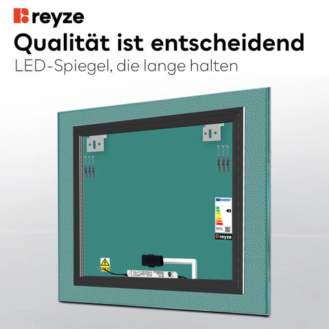 LED Spiegel Quadratisch | Touch-Schalter | Neutralweißes Licht - Reyze Seria Simetria Model 4