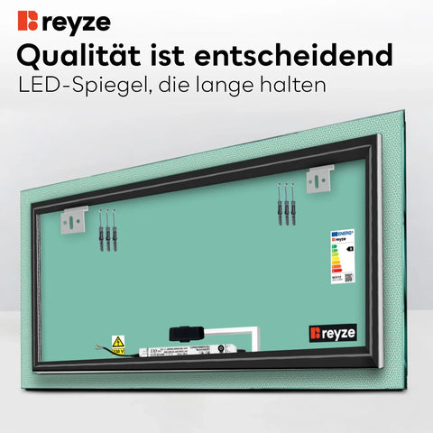 LED Spiegel Rechteckig | Touch-Schalter | Neutralweißes Licht - Reyze Seria Simetria Model 4