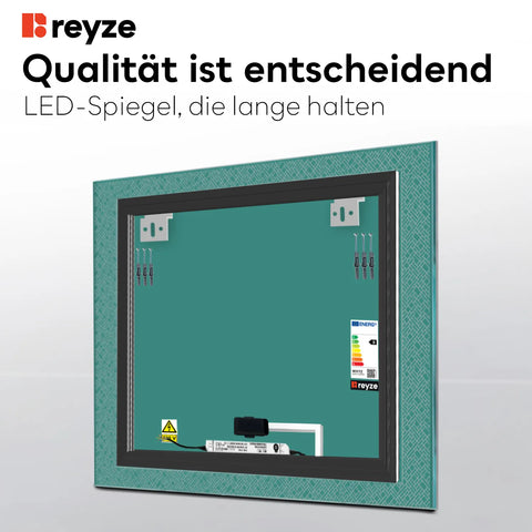 LED Spiegel Quadratisch | Touch-Schalter | Kaltweißes Licht - Reyze Seria Simetria Model 5