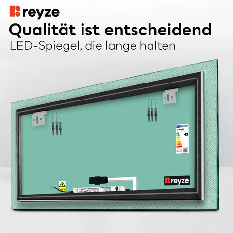 LED Spiegel Rechteckig | Touch-Schalter | Warmweißes Licht - Reyze Seria Simetria Model 5