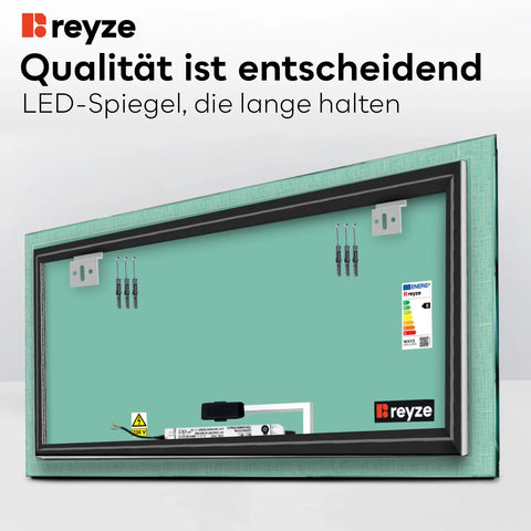 LED Spiegel Rechteckig | Touch-Schalter | Neutralweißes Licht - Reyze Seria Simetria Model 6