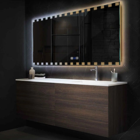 LED Spiegel Rechteckig | Touch-Schalter | Anti-Beschlag-Funktion | Einstellbare Farbtemperatur - Reyze Seria Edge Model 6