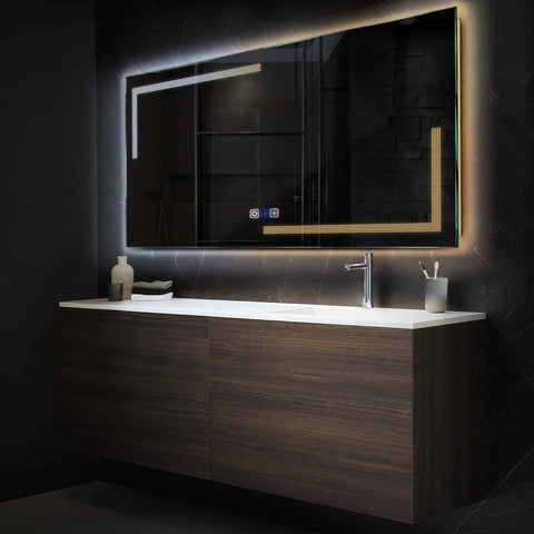 LED Spiegel Rechteckig | Touch-Schalter | Anti-Beschlag-Funktion | Einstellbare Farbtemperatur - Reyze Seria Minimal Model 2