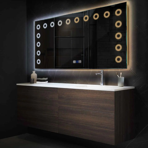 LED Spiegel Rechteckig | Touch-Schalter | Anti-Beschlag-Funktion | Einstellbare Farbtemperatur - Reyze Seria Minimal Model 4