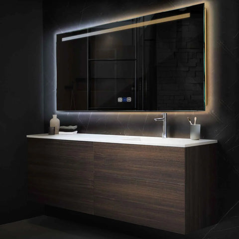 LED Spiegel Rechteckig | Touch-Schalter | Anti-Beschlag-Funktion | Einstellbare Farbtemperatur - Reyze Seria Minimal Model 5