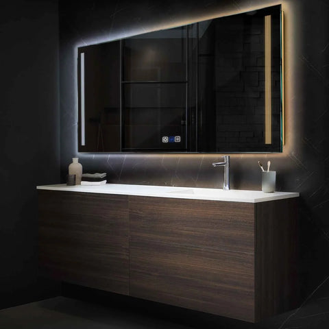 LED Spiegel Rechteckig | Touch-Schalter | Anti-Beschlag-Funktion | Einstellbare Farbtemperatur - Reyze Seria Minimal Model 7