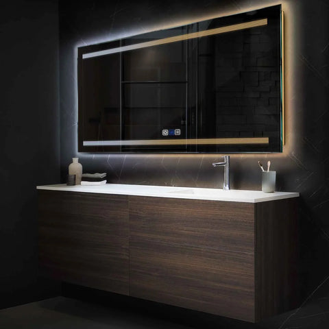 LED Spiegel Rechteckig | Touch-Schalter | Anti-Beschlag-Funktion | Einstellbare Farbtemperatur - Reyze Seria Minimal Model 8