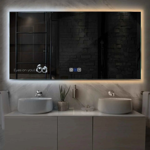 LED Spiegel Rechteckig | Touch-Schalter | Anti-Beschlag-Funktion | Einstellbare Farbtemperatur - Reyze Seria Motivated Model 8