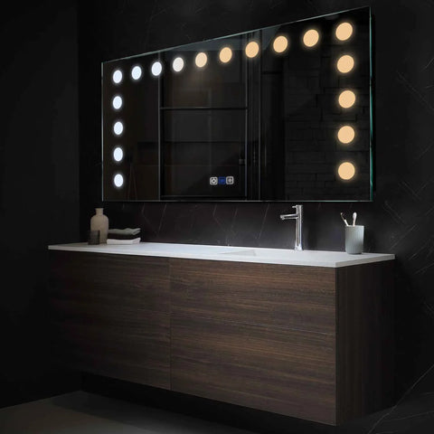 LED Spiegel Rechteckig | Touch-Schalter | Anti-Beschlag-Funktion | Einstellbare Farbtemperatur - Reyze Seria Salono Model 6