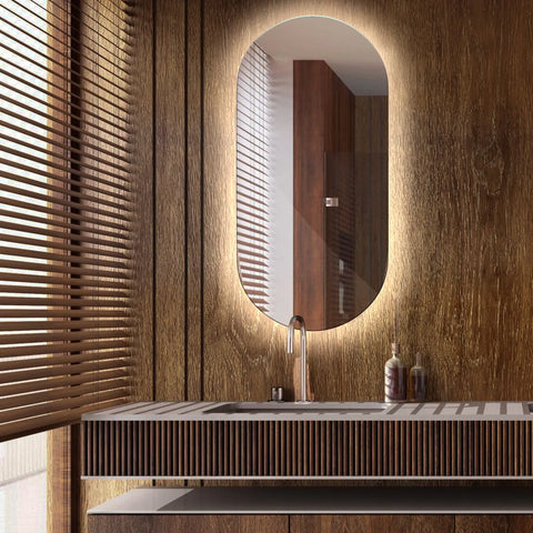 LED Spiegel Oval | Wandschalter-Steuerung | Neutralweißes Licht - Reyze Seria Ambient Model 1