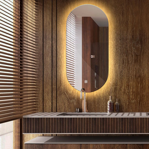 LED Spiegel Oval | Touch-Schalter | Warmweißes Licht - Reyze Seria Ambient Model 1