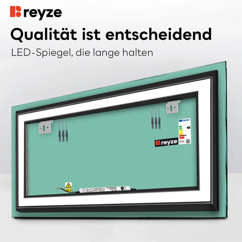LED Spiegel Rechteckig | Wandschalter-Steuerung | Kaltweißes Licht - Reyze Seria Salono Model 2