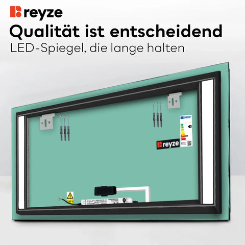 LED Spiegel Rechteckig | Touch-Schalter | Neutralweißes Licht - Reyze Seria Salono Model 8