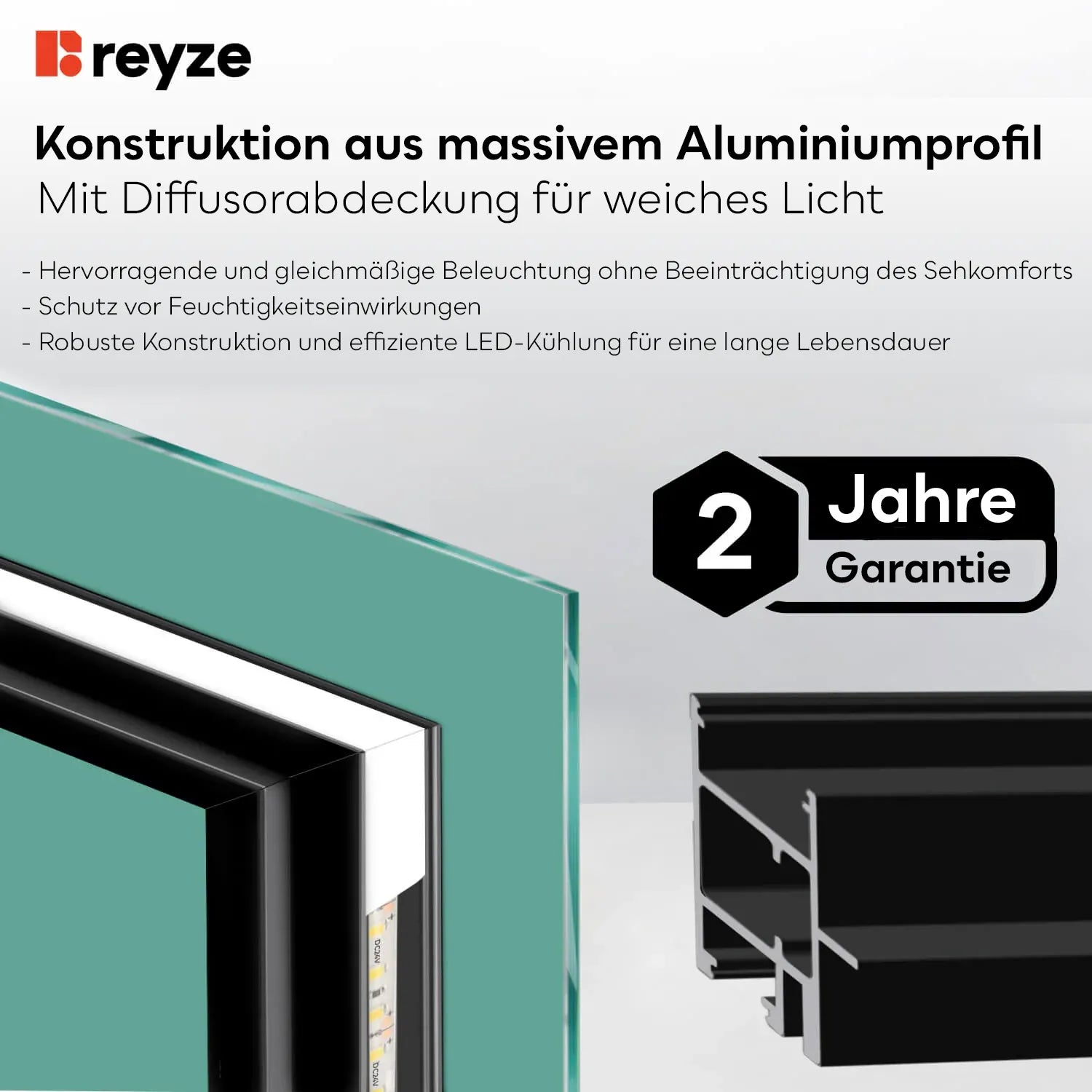 LED Spiegel Vertikal | Touch-Schalter | Kaltweißes Licht - Reyze Seria Edge Model 6