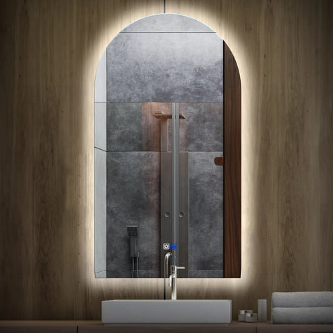 LED Spiegel Halboval 2 | Touch-Schalter | Anti-Beschlag-Funktion | Kaltweißes Licht - Reyze Seria Ambient Model 1