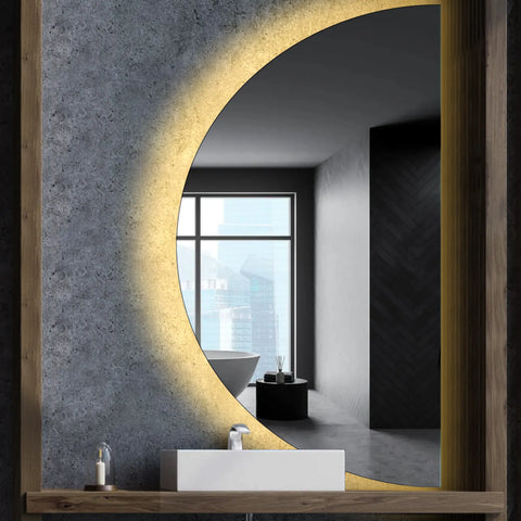 LED Spiegel Halbmond | Wandschalter-Steuerung | Warmweißes Licht - Reyze Seria Ambient Model 1 - Rechte Seite