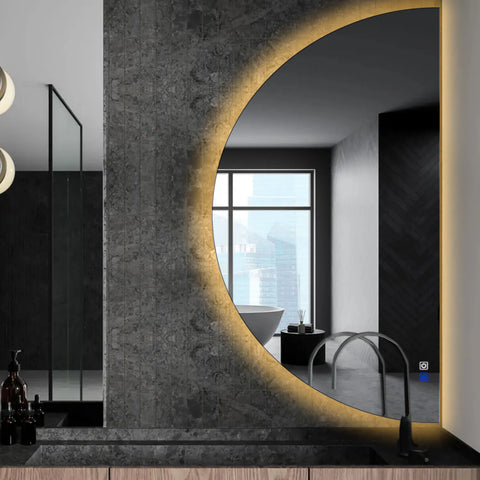LED Spiegel Halbmond | Touch-Schalter | Anti-Beschlag-Funktion | Warmweißes Licht - Reyze Seria Ambient Model 1 - Rechte Seite
