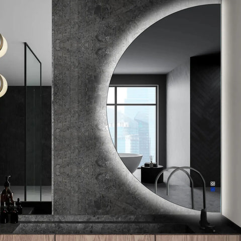 LED Spiegel Halbmond | Touch-Schalter | Anti-Beschlag-Funktion | Kaltweißes Licht - Reyze Seria Ambient Model 1 - Rechte Seite