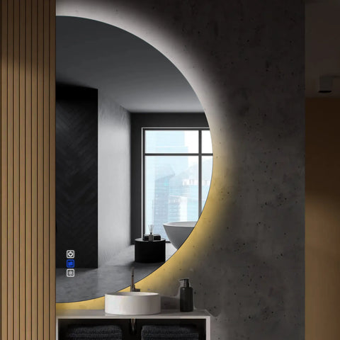 LED Spiegel Halbmond | Touch-Schalter | Anti-Beschlag-Funktion | Einstellbare Farbtemperatur - Reyze Seria Ambient Model 1 - Linke Seite