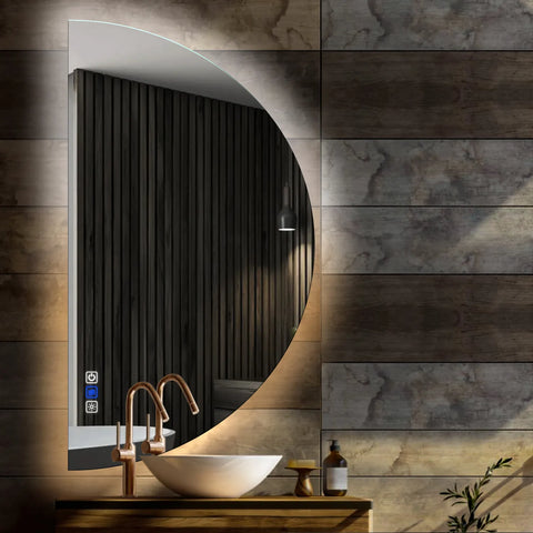 LED Spiegel Halbmond | Touch-Schalter | Anti-Beschlag-Funktion | Einstellbare Farbtemperatur - Reyze Seria Ambient Model 1 - Linke Seite